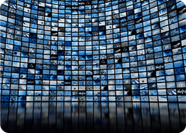 A large group of black and white bars.